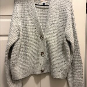 Cozy Gray Button-Up Women's Sweater